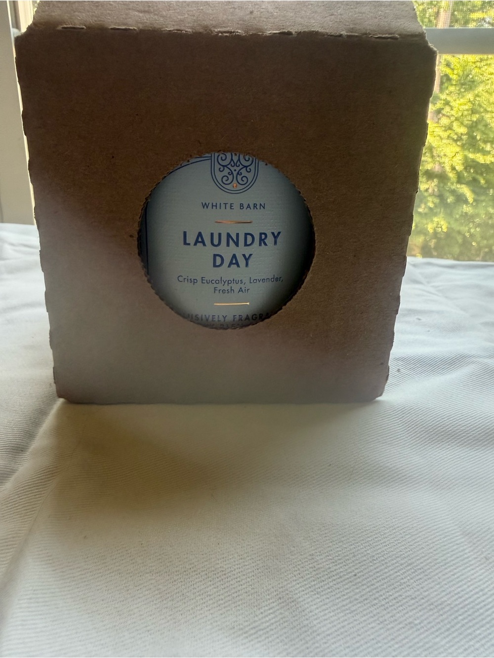 White Barn Laundry Day Candle - Light Blue Vessel with White Lid - Picture 4 of 7